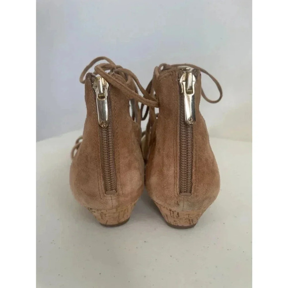 Women's Sam Edelman Brown Lace-Up Gladiator Cork Sandals Size 9M‎ EUC - Picture 4 of 7